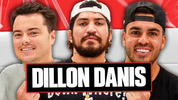 Dillon Danis with Full Send Podcast hosts Kyle and Steiny