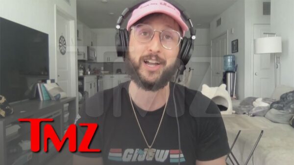 YouTube thumbnail for the TMZ video 'Rapper Hi-Rez Says Making AI Donald Trump Rap First Day Out is Non-Political'