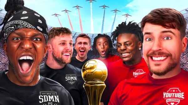 YouTube thumbnail for the Sidemen Charity Match 2023 Official Stream