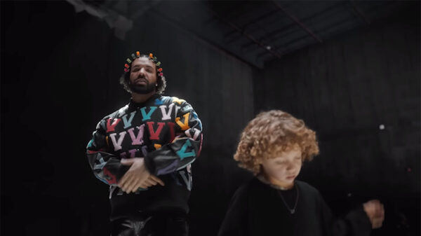 Drake and son Adonis in the 8AM in Charlotte music video