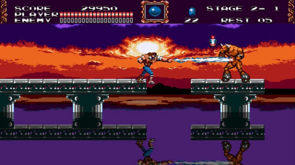A scene from the 1986 Castlevania game for NES by Konami