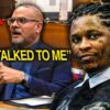 Rapper Young Thug and a detective on the stand at his trial.