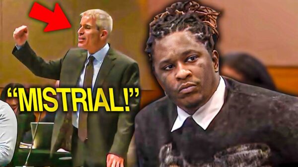 YouTube thumbnail for the video Young Thug Trial Lawyer BOMBSHELL Motion for MISTRIAL - Day 51 YSL RICO.