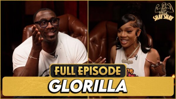 Host Shannon Sharpe and guest GloRilla on Club Shay Shay