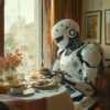 An AI-generated view of what humanoid robots could look like in a home.
