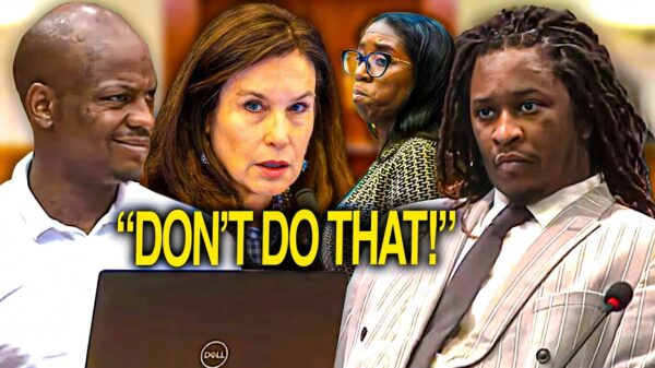 YouTube thumbnail for the video Young Thug Trial Judge WARNS State Attorney on Woody's Last Day!