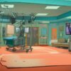 An AI-generated image of a hospital room.