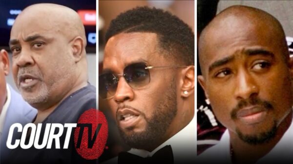 Title card for Diddy accused of revenge rape over Tupac claims.
