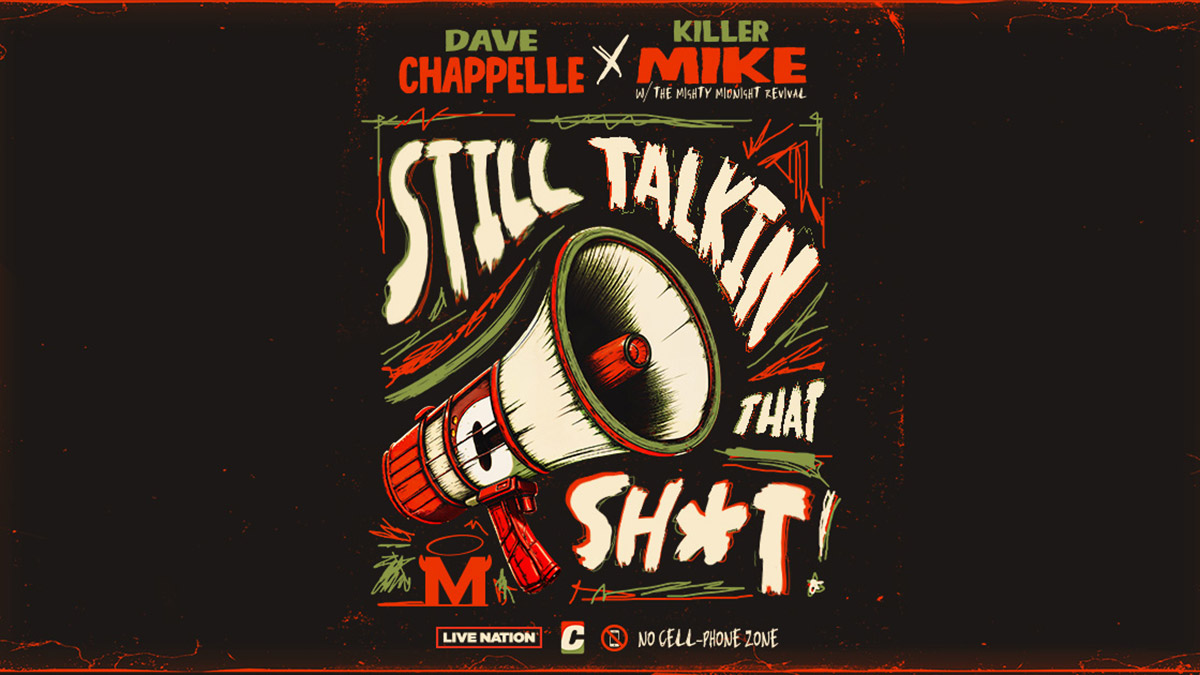 Promotional poster for the Dave Chappelle and Killer Mike co-headlining tour.