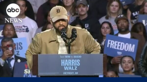 Eminem introducing Barack Obama at a Kamala Harris rally in Detroit.