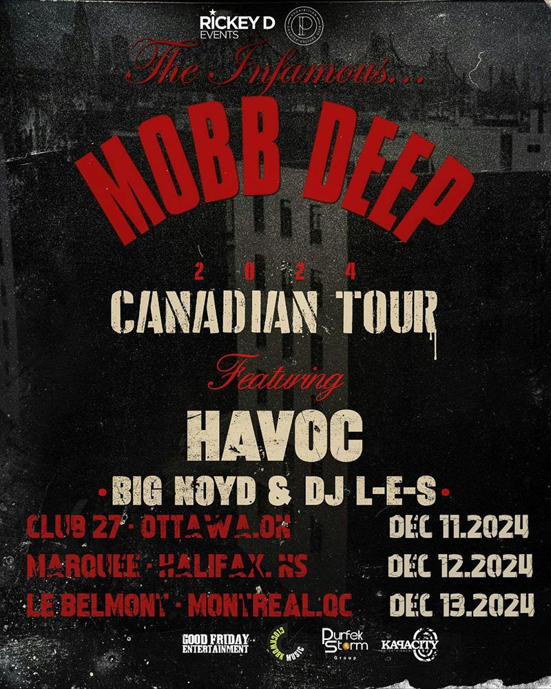 Promotional poster for the Havoc of Mobb Deep 2024 Canadian Tour.