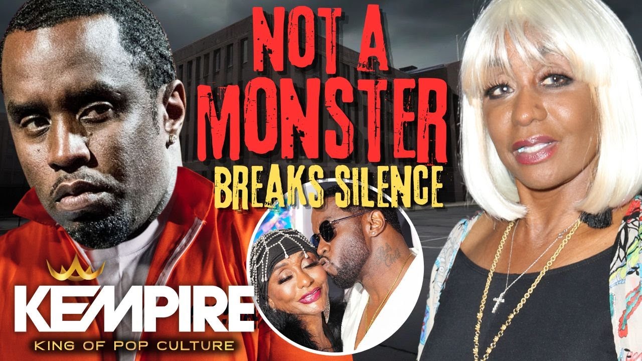 Title card for a video about Diddy's mother releasing a statement about her son's legal woes.