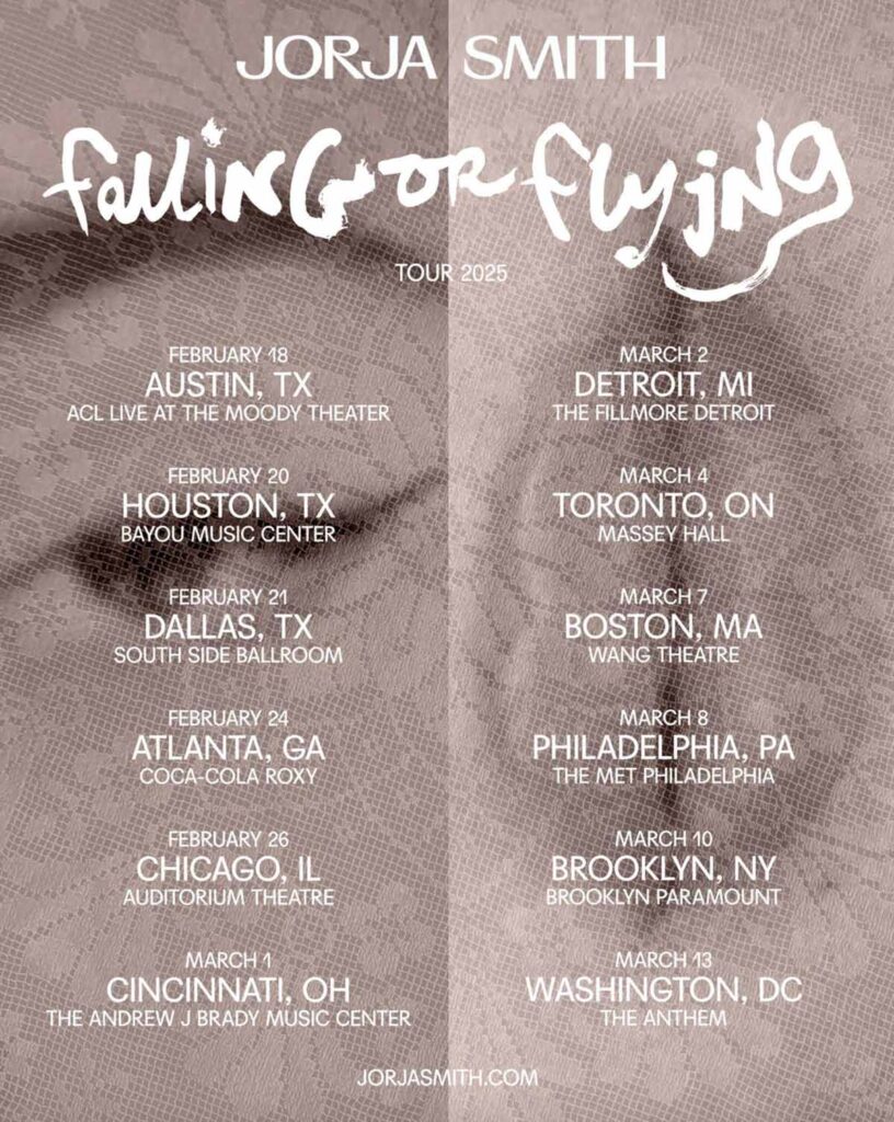 North America Tour poster for falling or flying by Jorja Smith