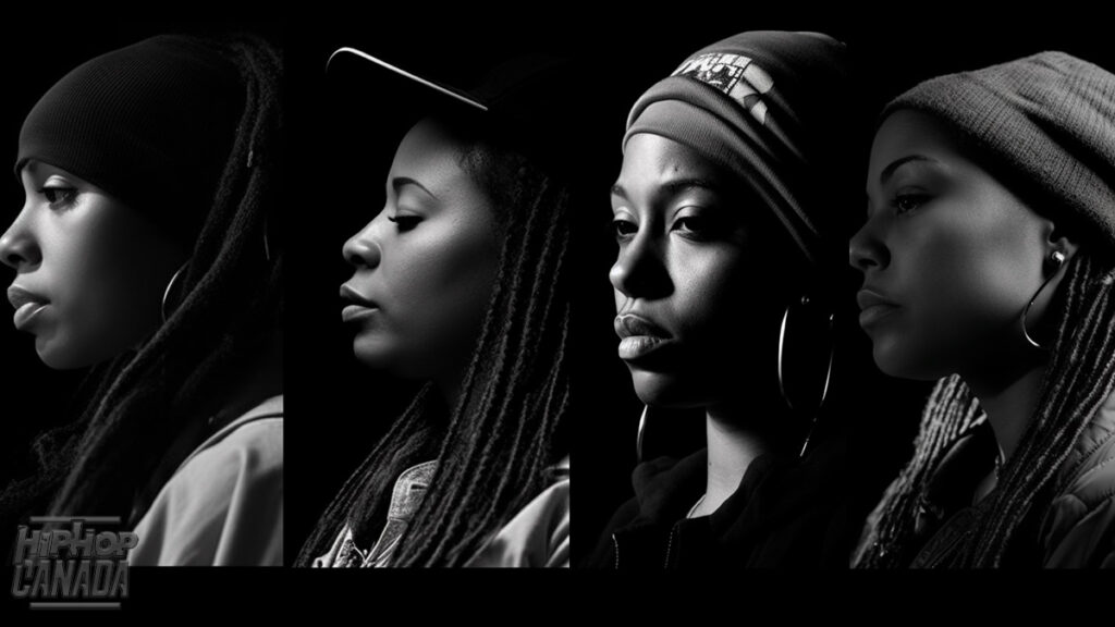 AI-generated art on Midjourney using the prompt '4 elements of hip-hop.'