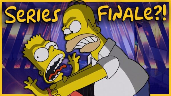 Title card for a video about The Simpsons Season 36 ending