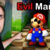 A YouTuber points at an example of Super Mario myths.