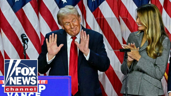Former President Donald Trump delivers a victory speech after beating Kamala Harris in the 2024 Presidential Election.