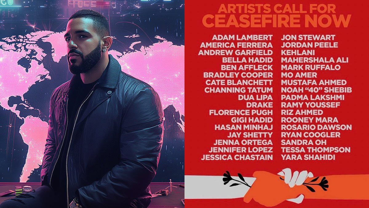 A petition with artist names supporting a ceasefire in Gaza, which some people believe fulled the Drake vs Universal beef.