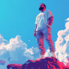 An AI-generated image symbolizing Drake standing on top of the Billboard Greatest Pop Stars of the 21st Century list.