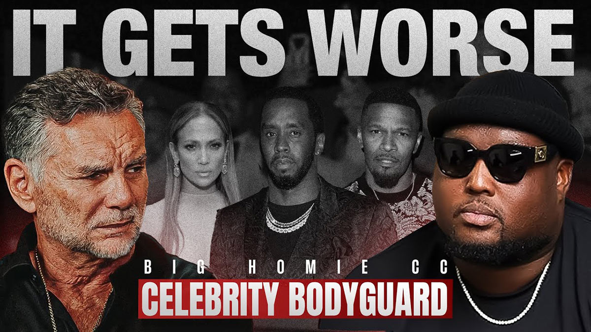Title card for the video Celebrity Bodyguard Reveals Dark Truth About Diddy, J-Lo, Jamie Foxx and More.