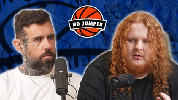 Ginn Lee in the No Jumper studio during an interview with host Adam22.