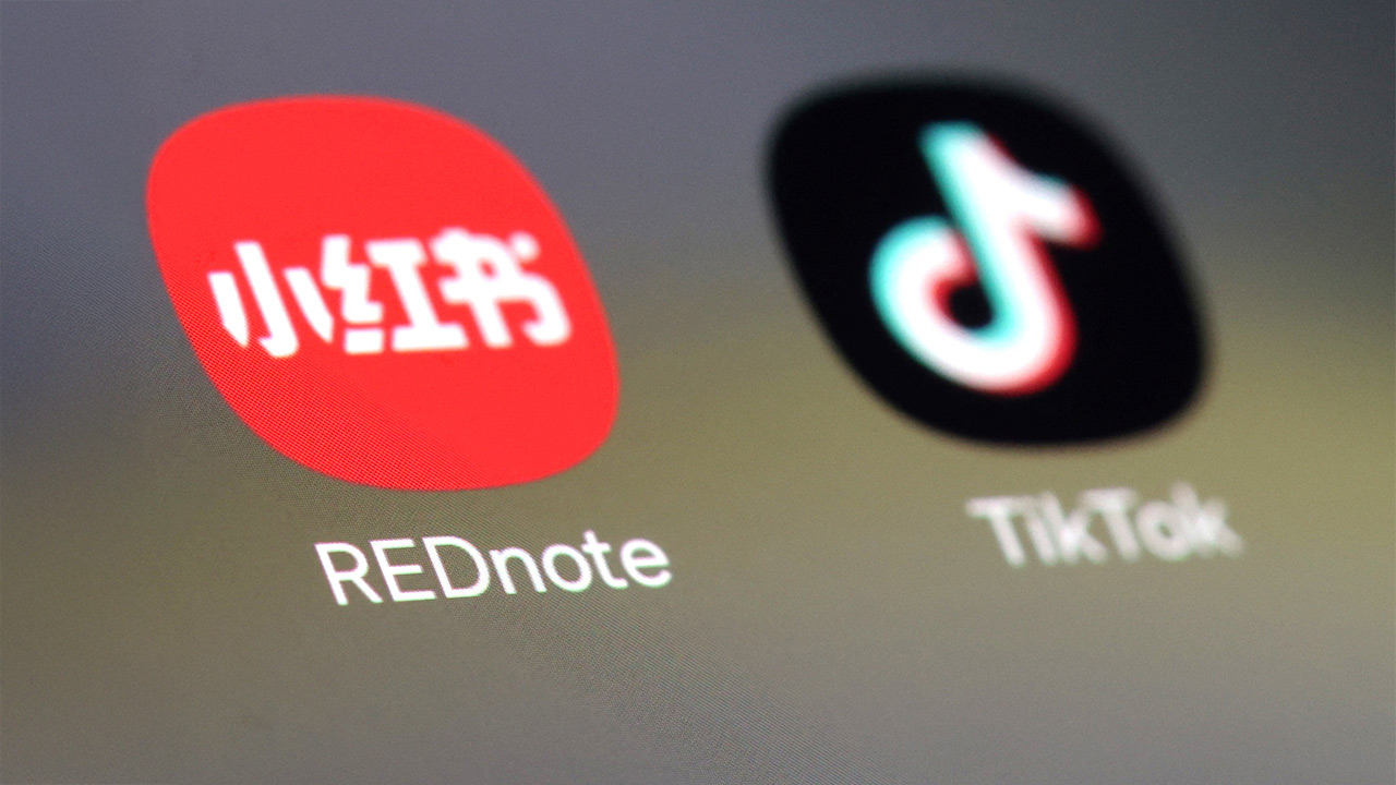 The apps RedNote and TikTok side-by-side on a mobile screen.