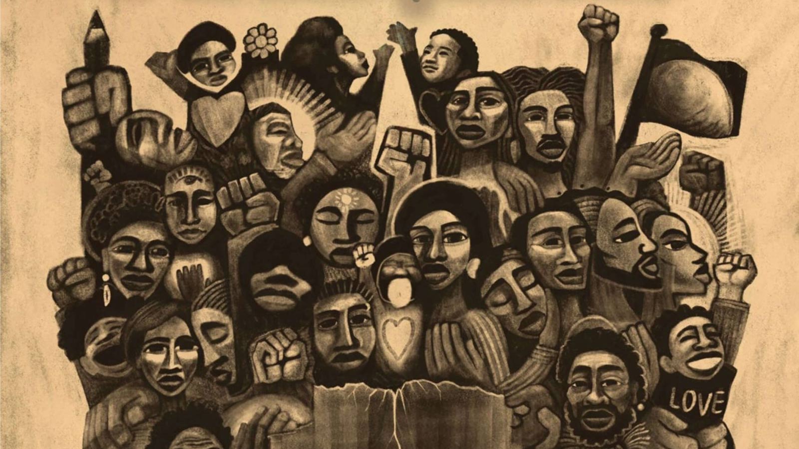 Promotional drawing for hip-hop activism organization RISE Edutainment.