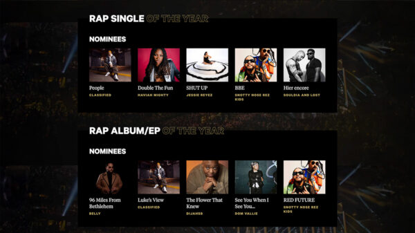Rap nominations for the 2025 JUNO Awards.