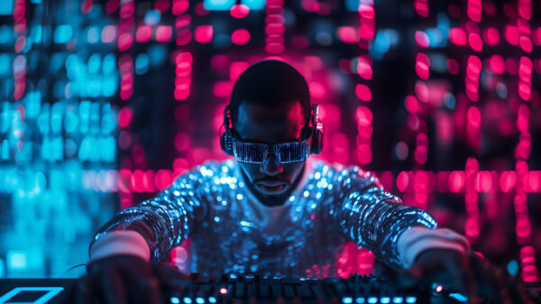 An artist using AI agents to create music.