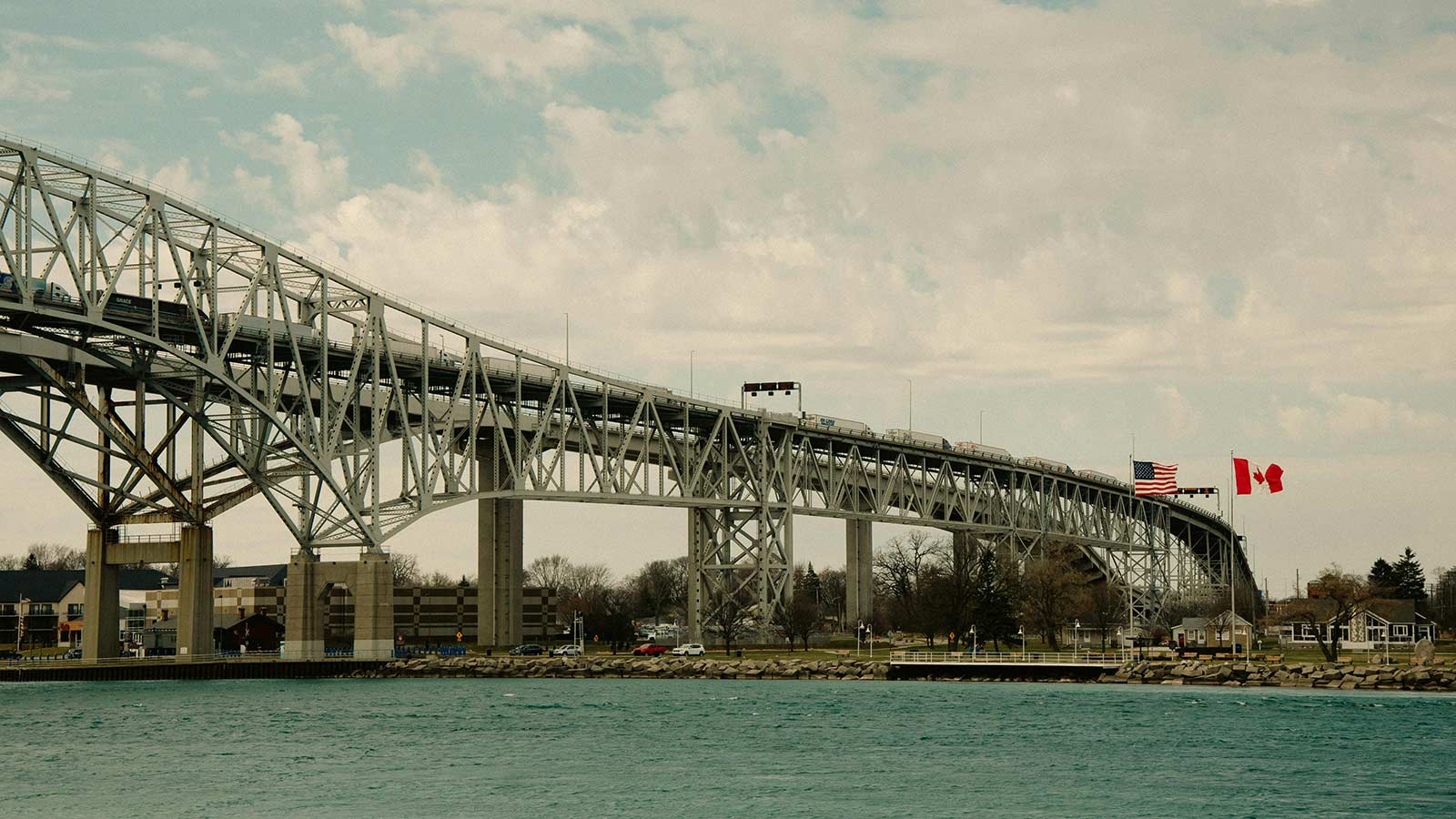 A USA-Canada bridge to highlight the current risks of travelling to States side.