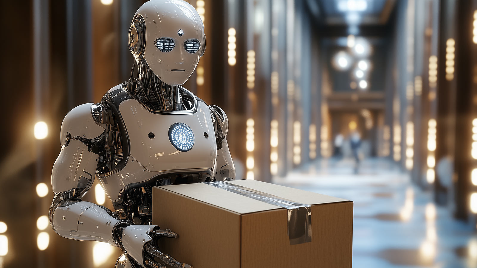 An AI generated image of an AI cyborg influencing elections.