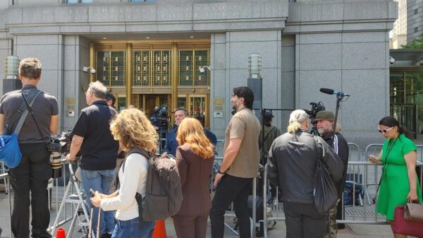Press gathers outside the courtroom on day one of the Diddy trial.
