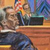 A courtroom sketch from day 2 of the Diddy trial.