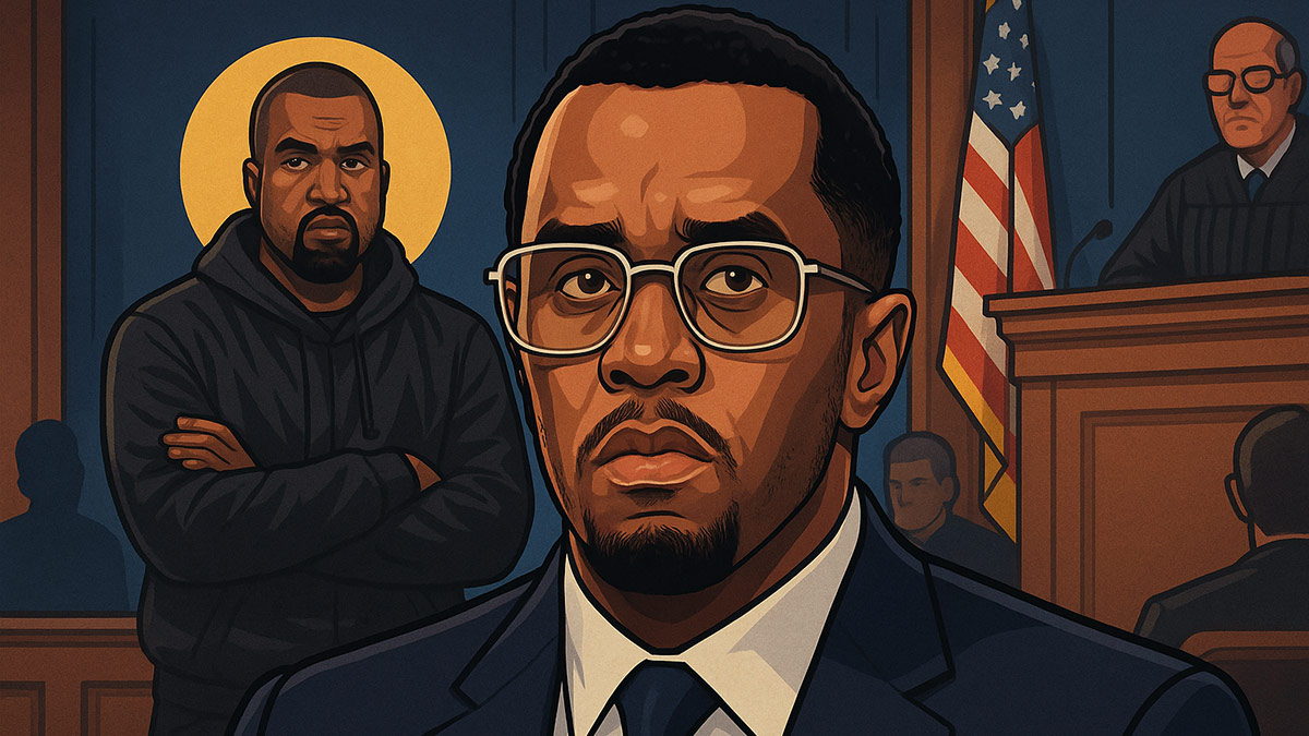 An illustration representing day 23 of the Diddy trial.