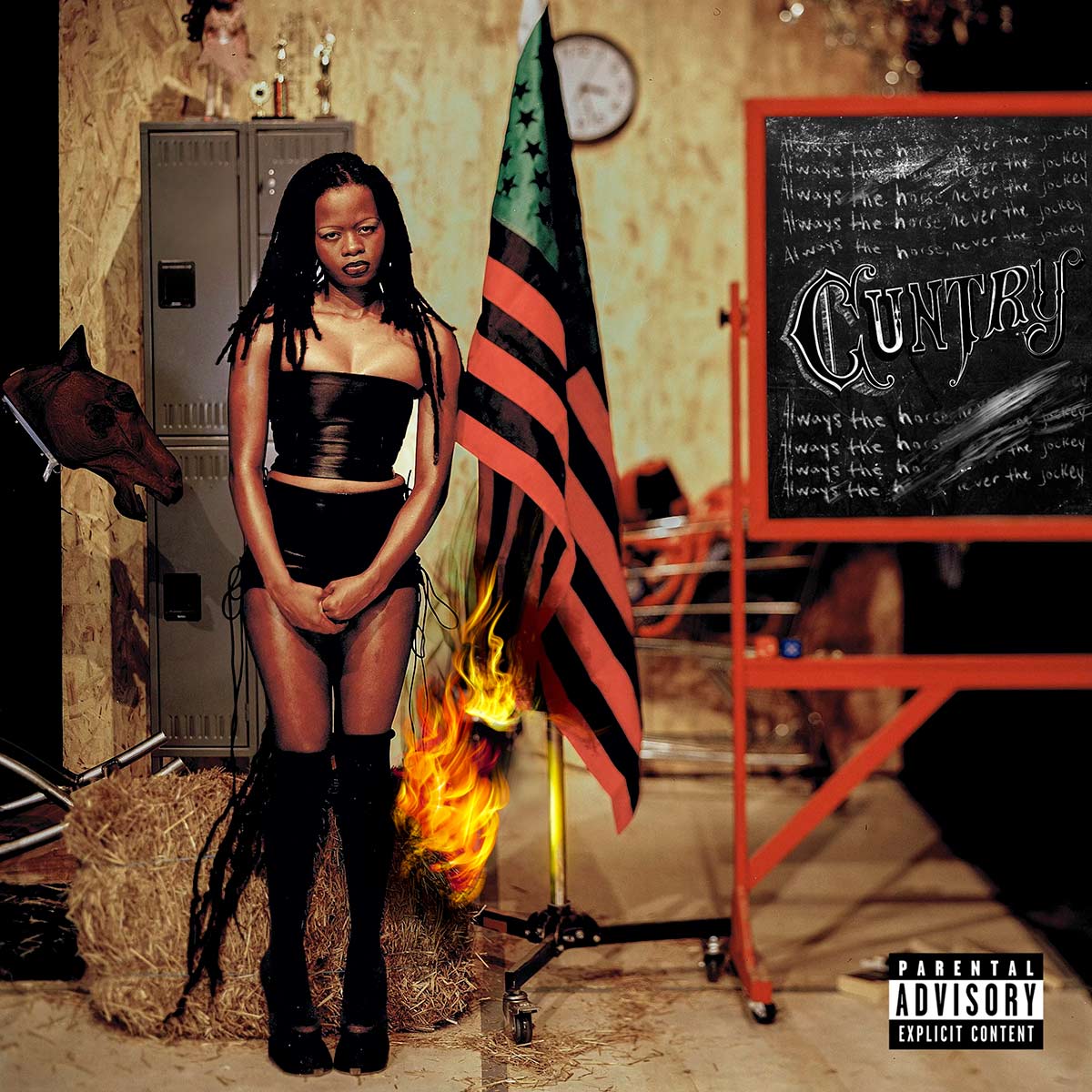 Cleo Reed is seen standing in a classroom on the official artwork for her CUNTRY double album.