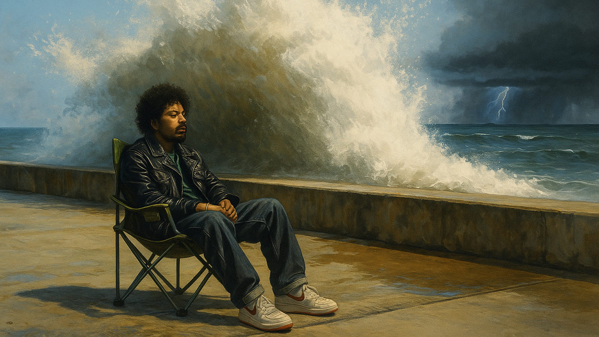 A digital illustration of rapper Hanumankind to promote his newly announced tour.