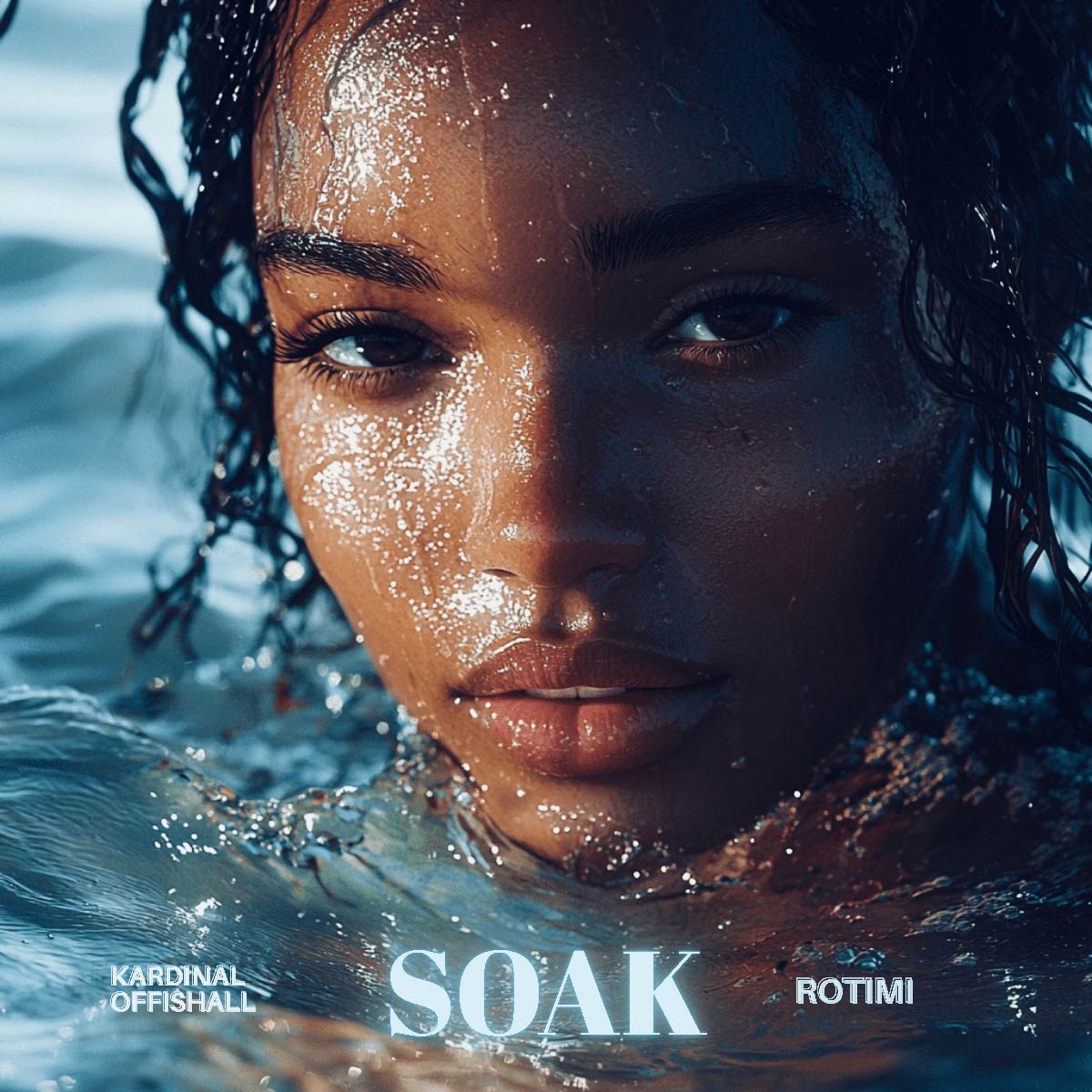 Artwork for SOAK by Kardinal Offishall, featuring the face of a young woman emerging from water.