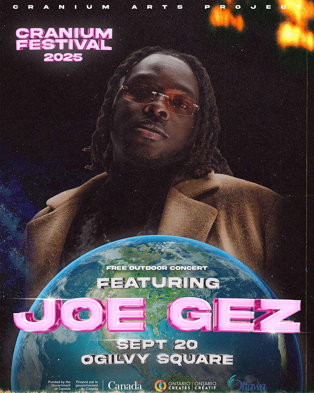 Poster for the Joe Gez performance at Cranium Festival 2025.