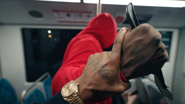 A scene from the DaBaby music video, Save Me, a tribute to Iryna Zarutska.