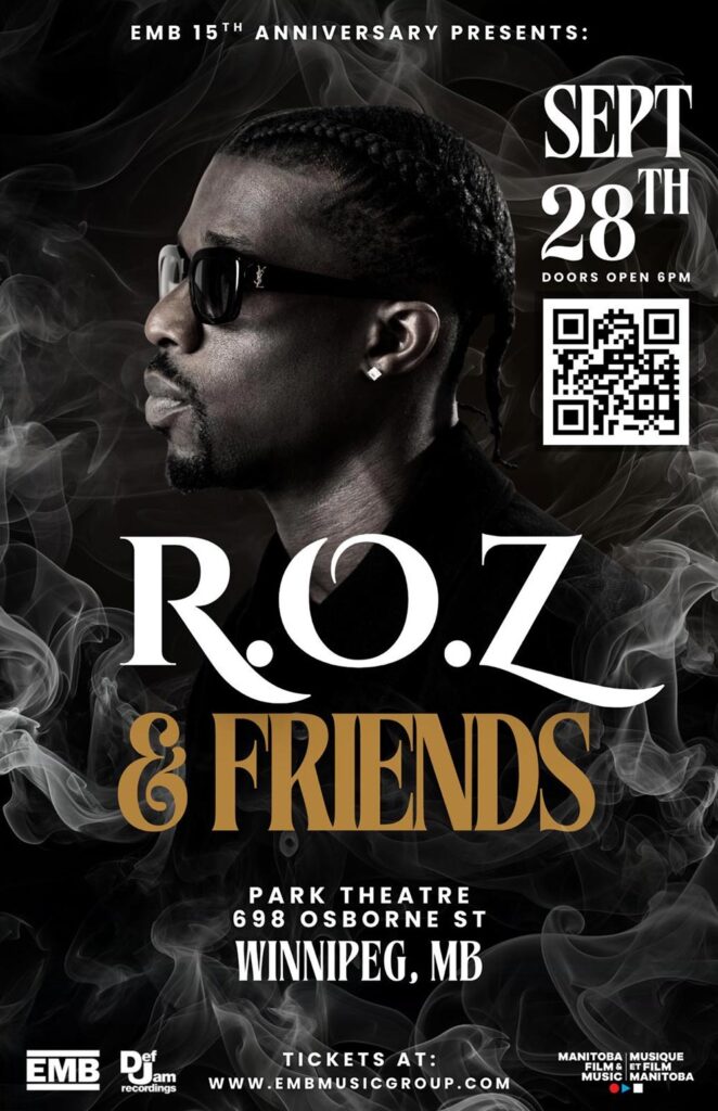 Official flyer for the EMB anniversary event, R.O.Z & Friends