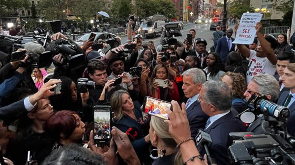 A media outside of the countroom after the verdict was read in the high-profile Diddy trial.