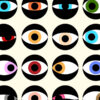Abstract illustration of diverse eyes representing awareness and perception of polite racism in Canada.