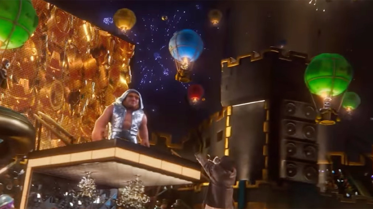Lil Wayne looks towards a Giant and deadly hot air balloons.