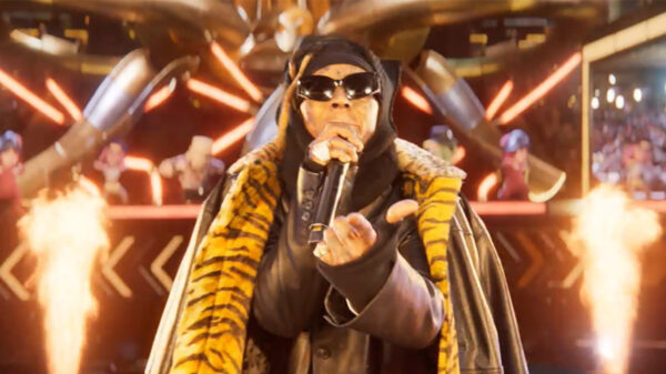 Lil Wayne performing A Milli during the Clash Royale Halftime Show