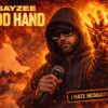 Sayzee reveals a fire-like God Hand on a promotional image for his new single produced by Sibbs Roc.
