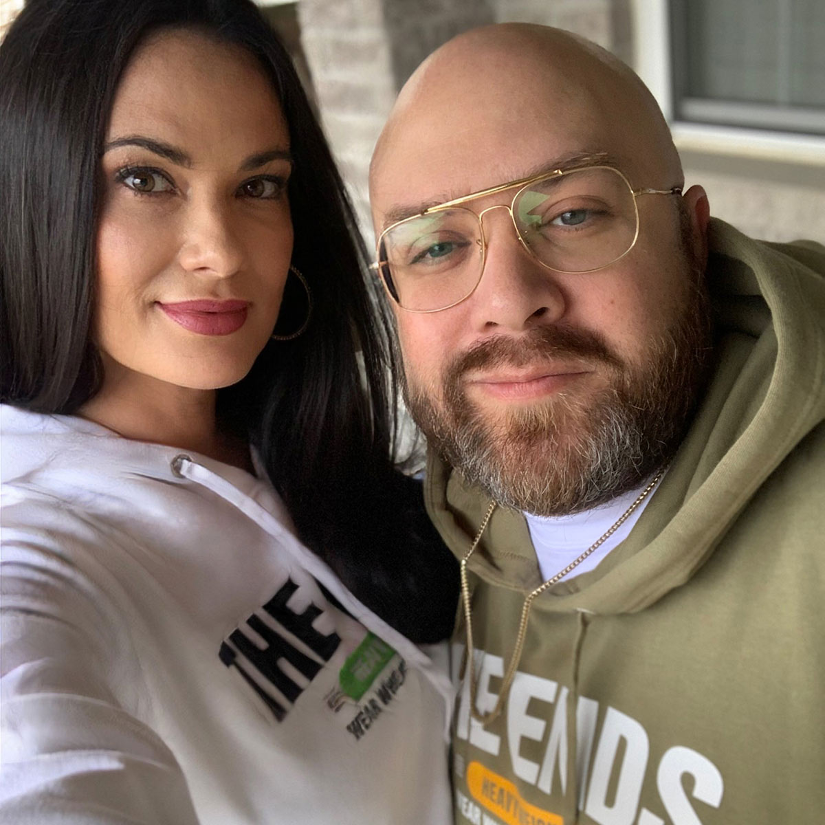 Bishop Brigante and his partner Melanie McVey pose for a selfie.
