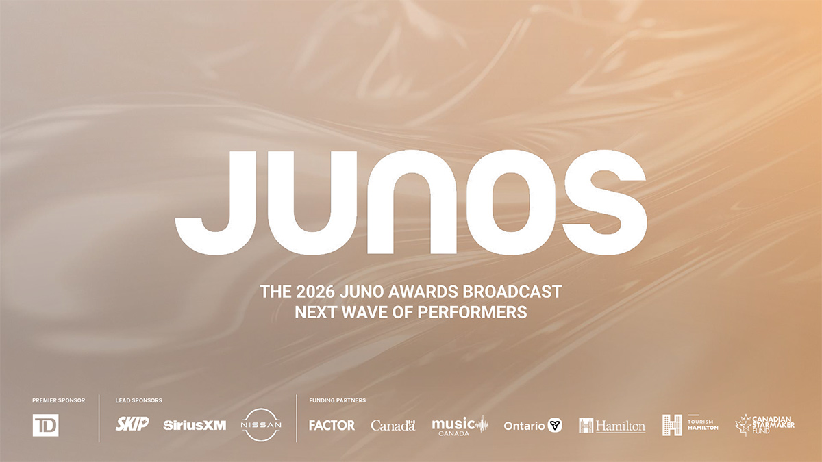 Promotional image for the JUNO Awards announcing new performers.