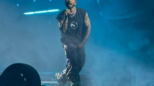 Singer Miguel performs on stage in Toronto.