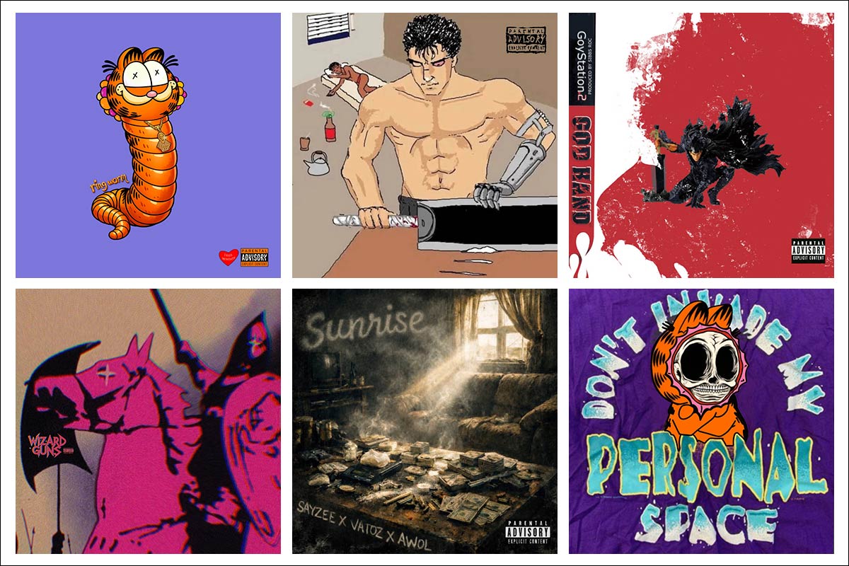 6 different covers from the weekly series I Hate Mondays by Sayzee