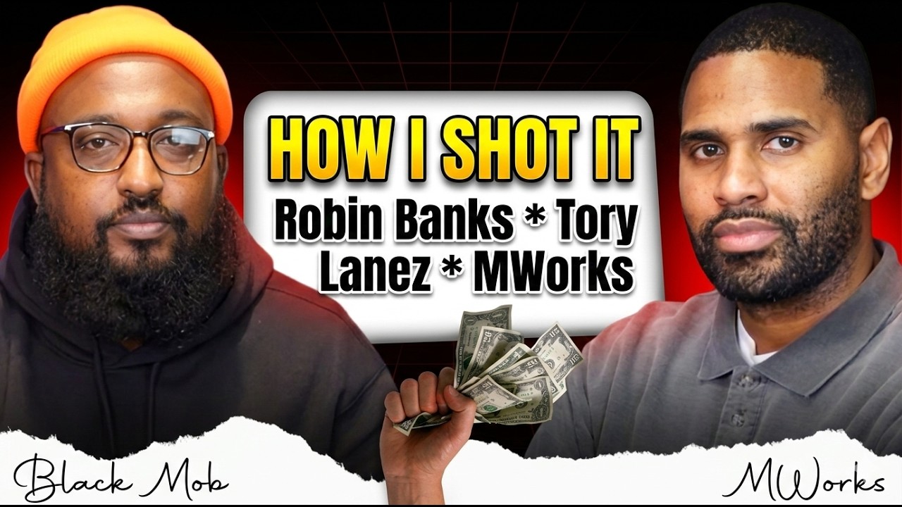 M Works is featured on the title card for his video interview with The Steady Mobbin Podcast.